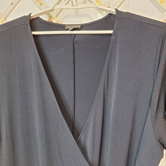 The‎ Limited Womens 3X Full Wrap Dress Black Ruffle Short Sleeve Waist Tie Party - Picture 3 of 11